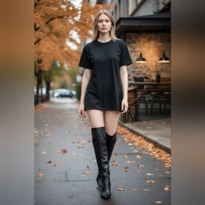 NINE WEST GALLIVANTO Elegant Black Knee-High  Boots